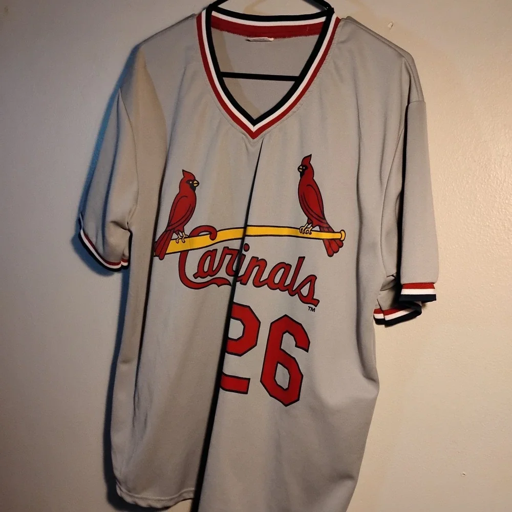 St Louis Cardinals: #26 PENA GREY PULLOVER S/S/ SHIRT: ADULT XL